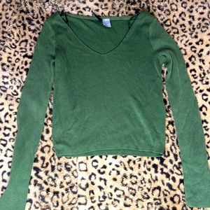 olive forever 21 long sleeve crop